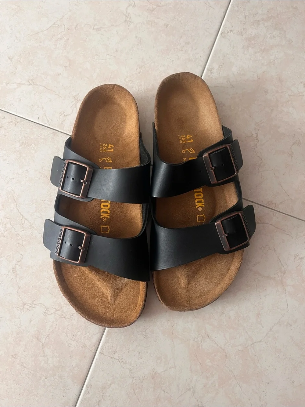 NWOT Birkenstock men  Double Strap Cork Footbed Sandals